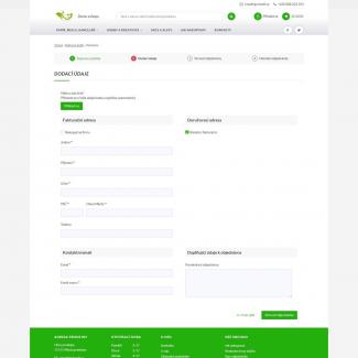 Pokladna - dodací údaje