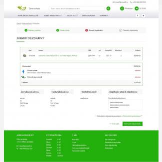 Pokladna - shrnutí objednávky